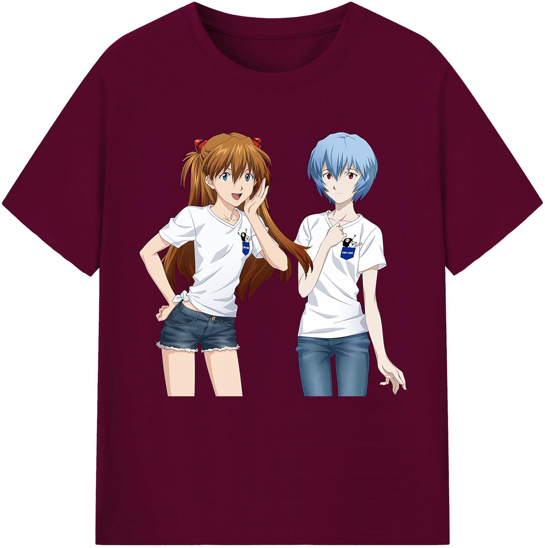 （画像用） EVA 新世紀エヴァンゲリオン レディースカジュアルプリントTシャツ（綿100％）
